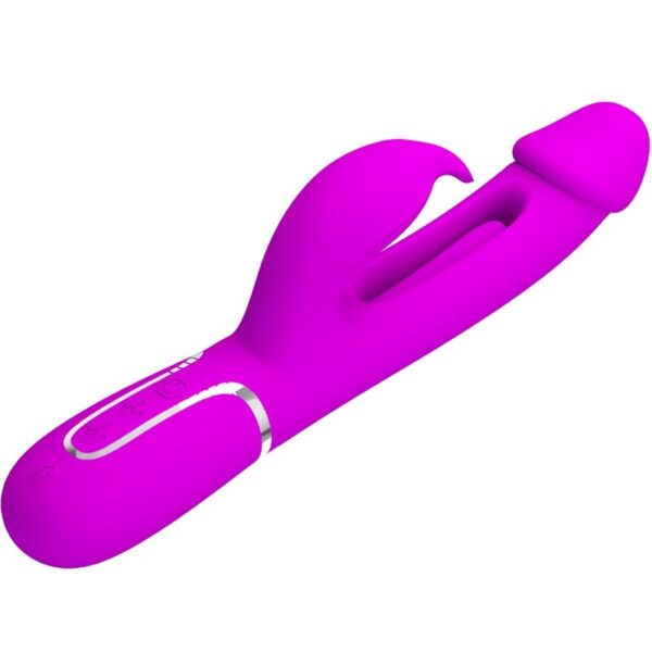 Pretty Love - Kampas Vibrador Rabbit 3 En 1 Multifunción Con Lengua Fucsia - Imagen 3