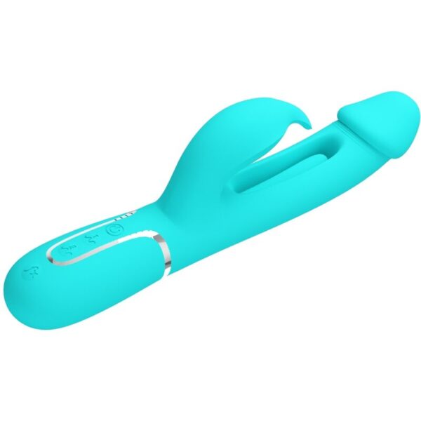 Pretty Love - Kampas Vibrador Rabbit 3 En 1 Multifunción Con Lengua Verde Agua - Imagen 3