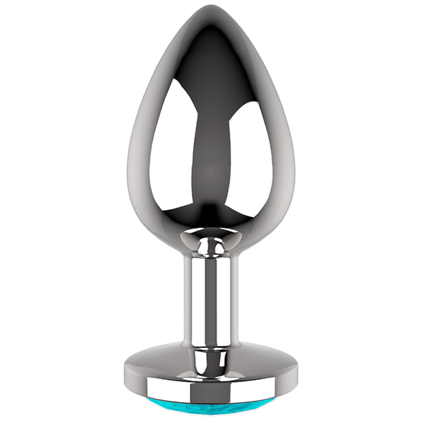 Coquette Chic Desire - Plug Anal De Metal Talla L Cristal Azul 4 X 9Cm - Imagen 3