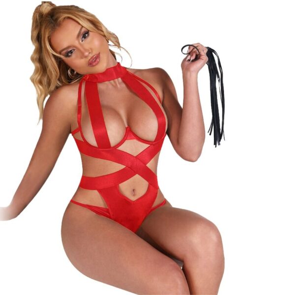 Subblime - Body Halter Sexy Con Arnes Rojo L/Xl - Imagen 4