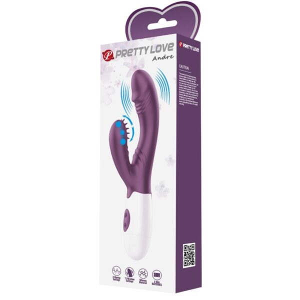 Pretty Love - Andre Vibrador Rabbit & Estimulador Punto G Morado - Imagen 10